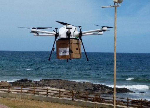 Drones é utilizado para transportar amostras biológicas.