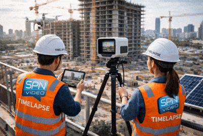 Produtora de vídeo para acompanhamento de obras com timelapse