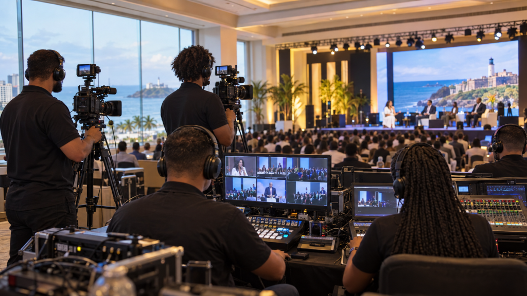 Transmissão multicâmera em evento de Salvador
